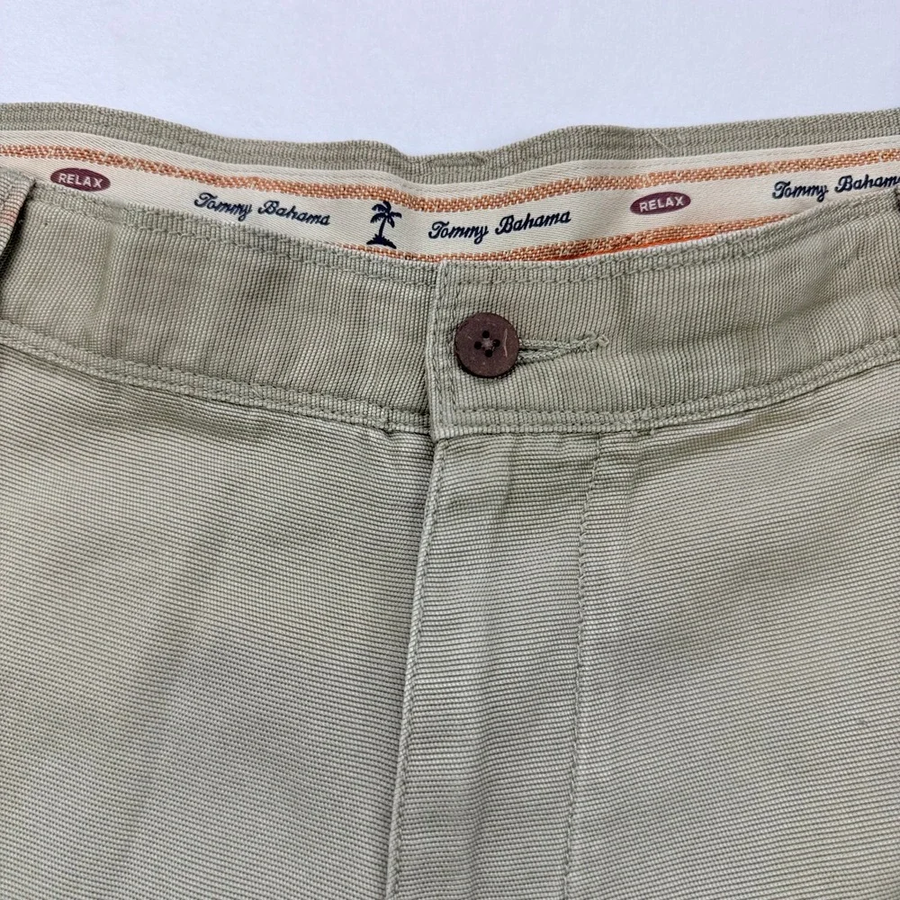 Tommy Bahama Relax Mens Khaki Tan Tencel Cotton Ribbed Shorts Size 40
